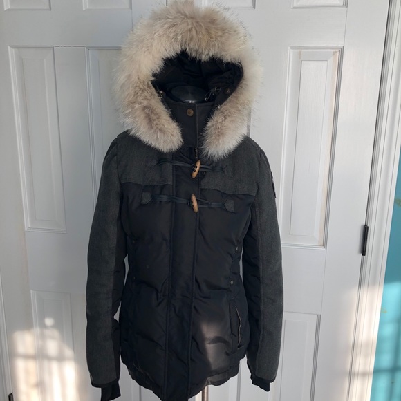 Pajar Jackets & Blazers - Pajar Black Gray Coyote Trim Down Coat M